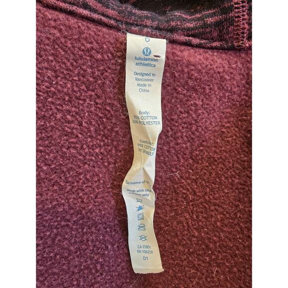 Lululemon Scuba Hoodie II Thick Fleece Zip Up Jacket Sz 6 Purple Black - Picture 4 of 4